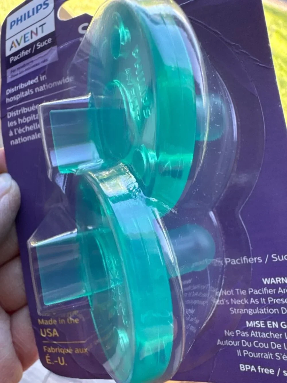 Philips Avent Soothie BPA-Free Silicone Pacifiers 0-3M 2-Pack Green Made In USA